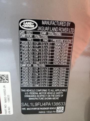 2023 LAND ROVER RANGE ROVE - SAL1L9FU4PA138633