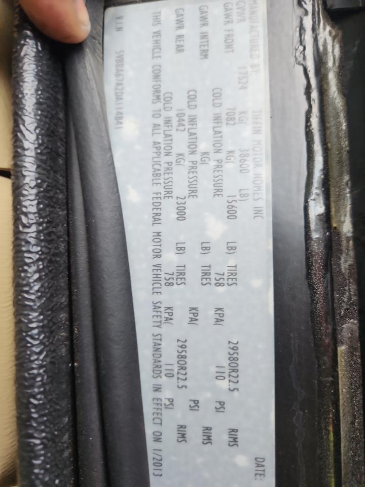 Lot #3284629343 2013 TIFFIN MOTORHOMES INC ALLEGRO BU