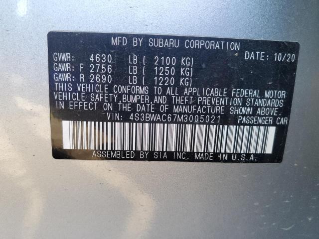 2021 SUBARU LEGACY PRE #3312462614