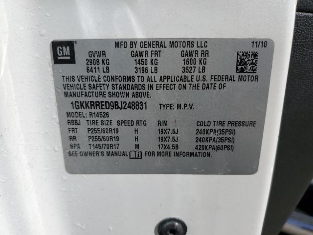 2011 GMC ACADIA SLT - 1GKKRRED9BJ248831