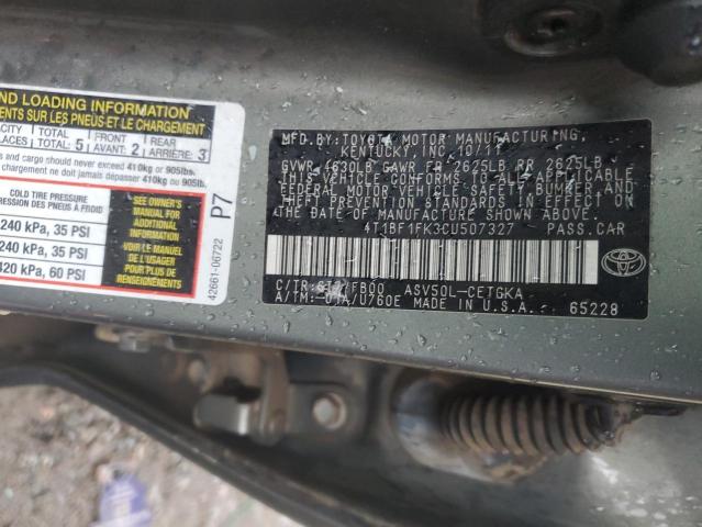 2012 TOYOTA CAMRY BASE - 4T1BF1FK3CU507327