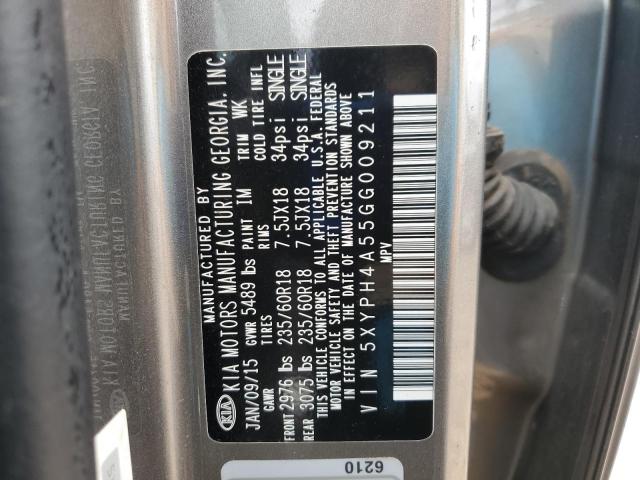 2016 KIA SORENTO EX 5XYPH4A55GG009211