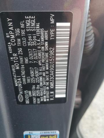 2016 HYUNDAI TUCSON LIM KM8J3CA49GU151982