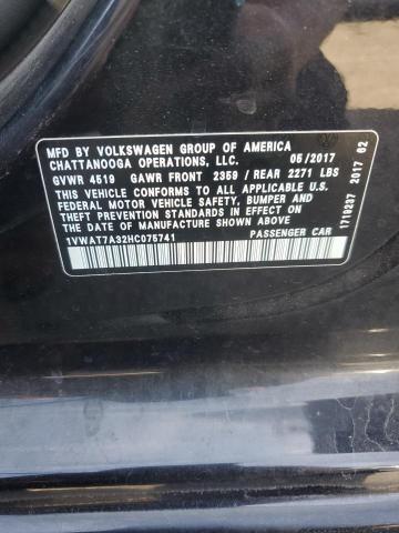 2017 VOLKSWAGEN PASSAT S 1VWAT7A32HC075741