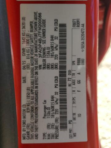 2015 FORD FIESTA SE - 3FADP4BJ7FM200086