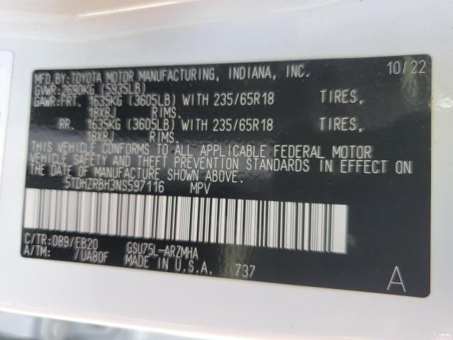 2022 TOYOTA HIGHLANDER #3312886209