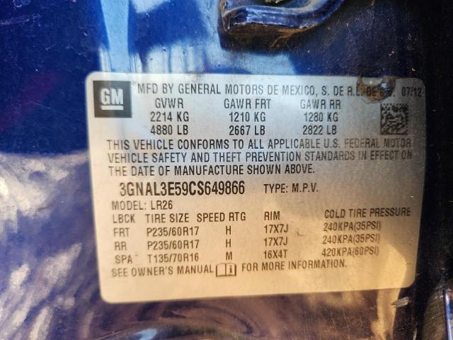 2012 CHEVROLET CAPTIVA SP #3274685823