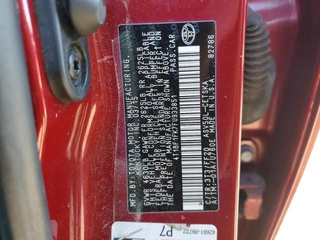 2015 TOYOTA CAMRY LE 4T1BF1FK7FU933851