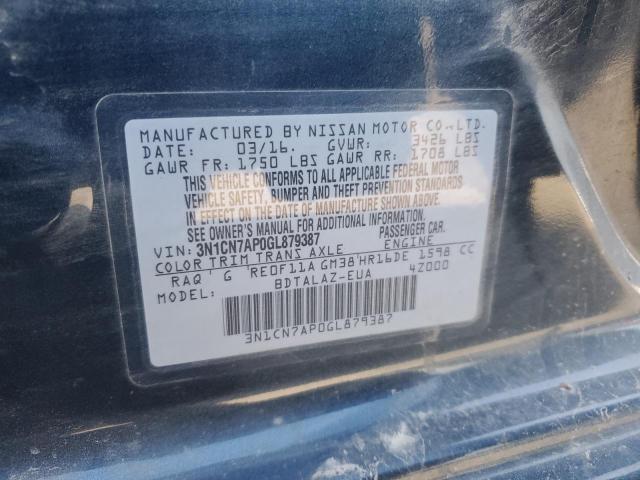 2016 NISSAN VERSA S - 3N1CN7AP0GL879387