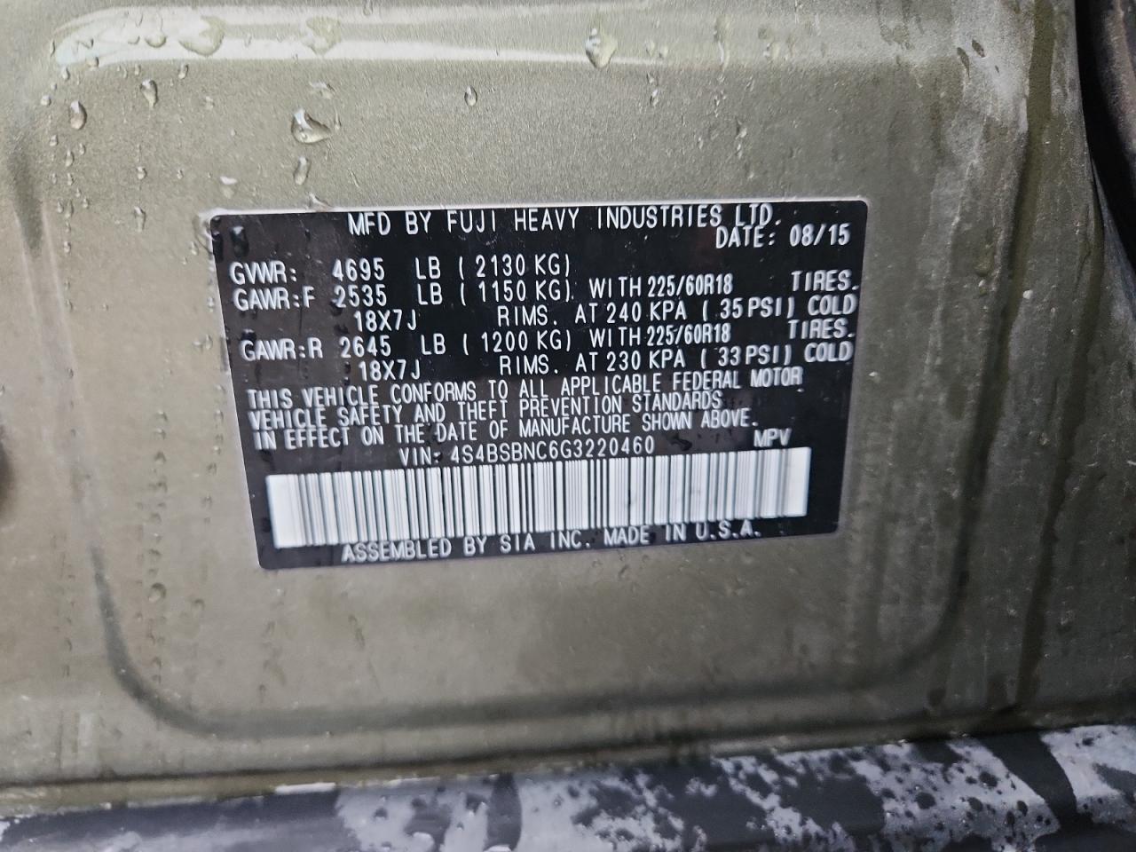 SUBARU OUTBACK 2.5I LIMITED