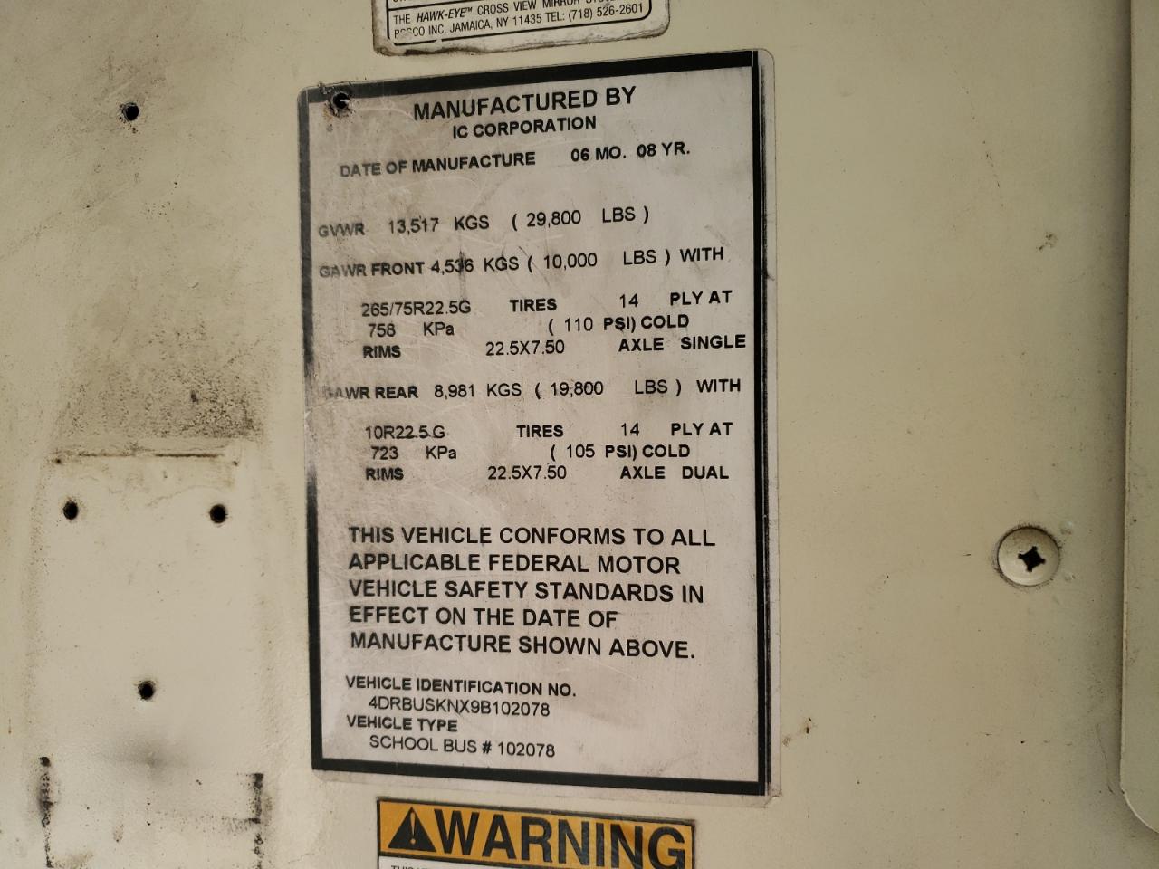 Lot #3279529274 2009 IC CORPORATION CE SERIES SCHOOL