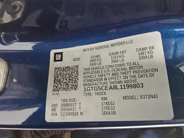 2020 GMC CANYON SLE 1GTG5CEA8L1199803