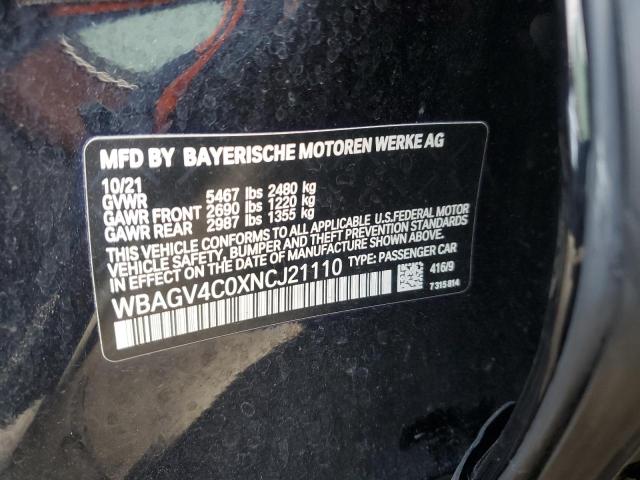 2022 BMW 840XI WBAGV4C0XNCJ21110