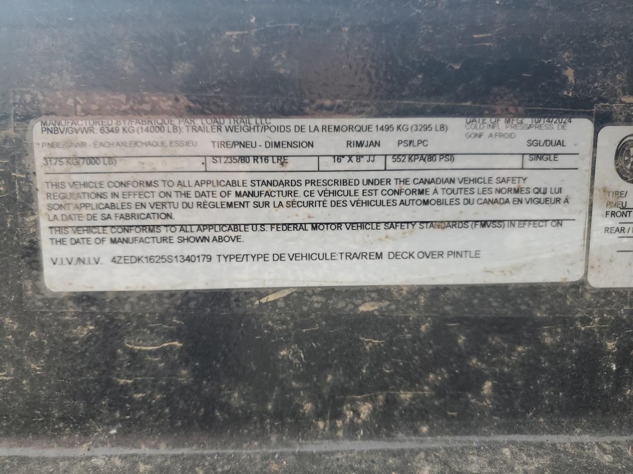 Lot #3258898798 2025 LOADTRAIL BUMPERPULL DECKOVER