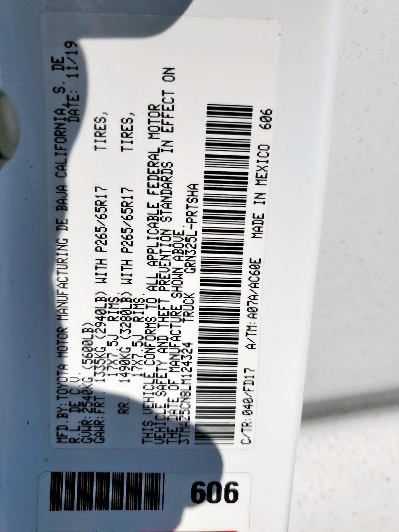 2020 TOYOTA TACOMA DOU 3TMAZ5CN8LM124324