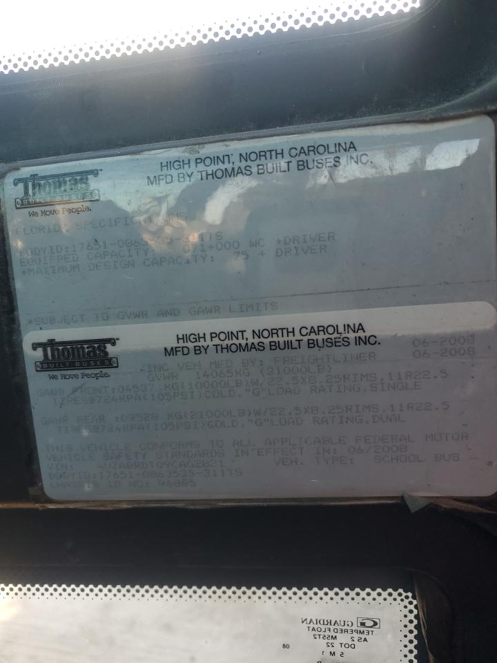 Lot #3268359250 2009 FREIGHTLINER SAF-T-LINER C2