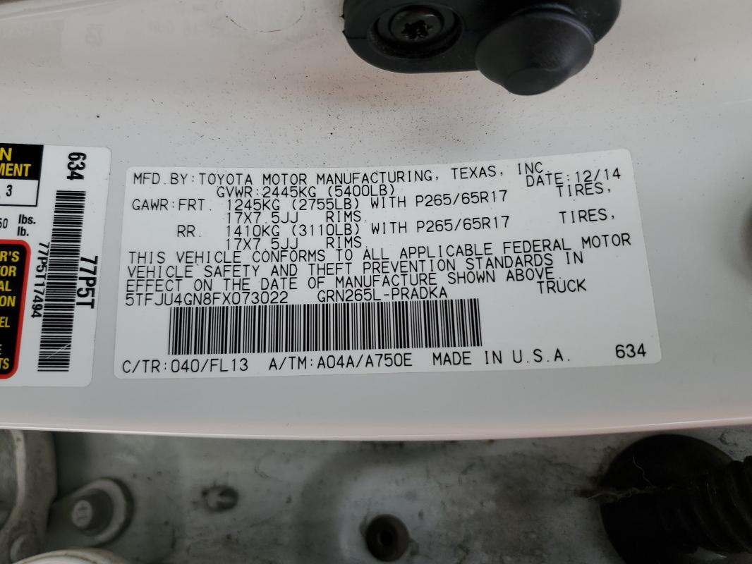 2015 TOYOTA TACOMA DOU - 5TFJU4GN8FX073022