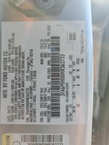 2017 FORD FUSION SE #3301846354