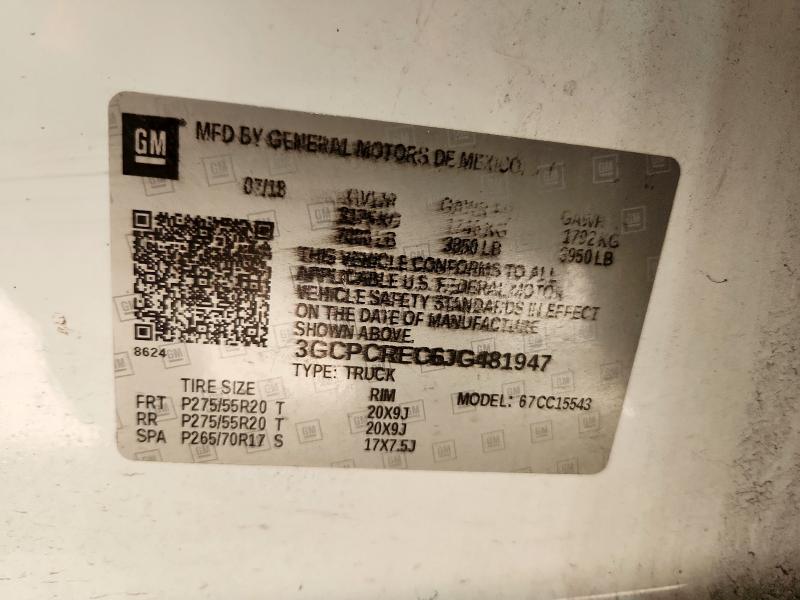 2018 CHEVROLET SILVERADO - 3GCPCREC6JG481947