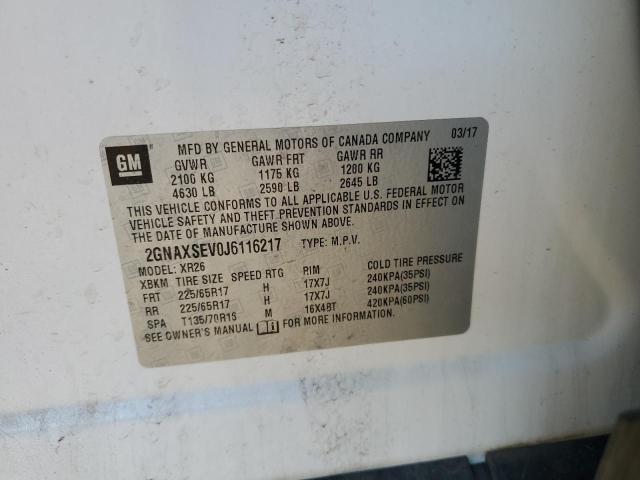 2018 CHEVROLET EQUINOX LT - 2GNAXSEV0J6116217