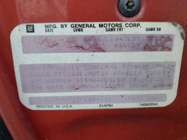 1985 CHEVROLET CAMARO #3298202048