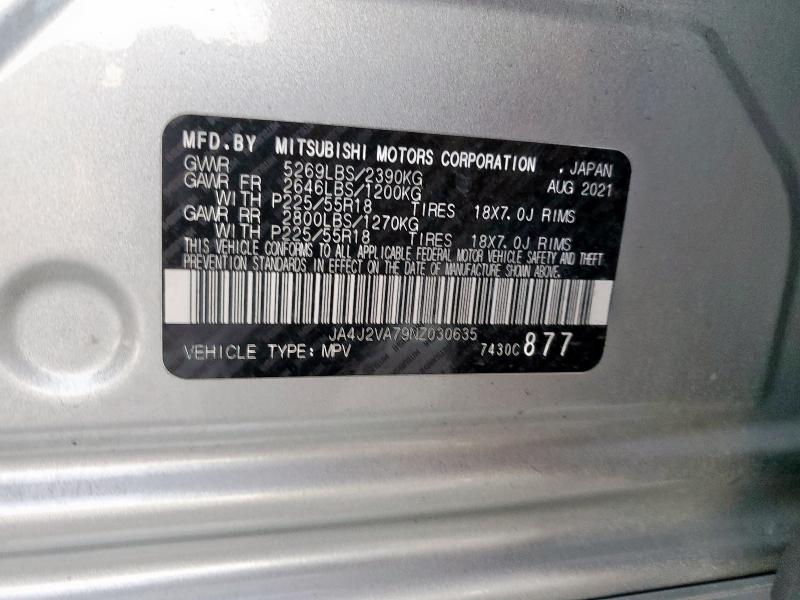 2022 MITSUBISHI OUTLANDER - JA4J2VA79NZ030635