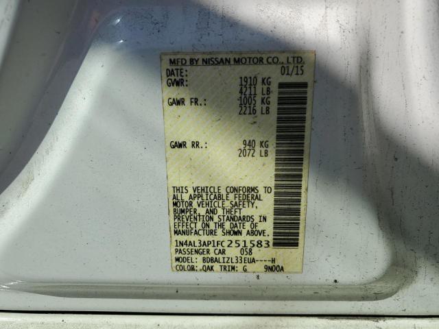 2015 NISSAN ALTIMA 2.5 #3285650288