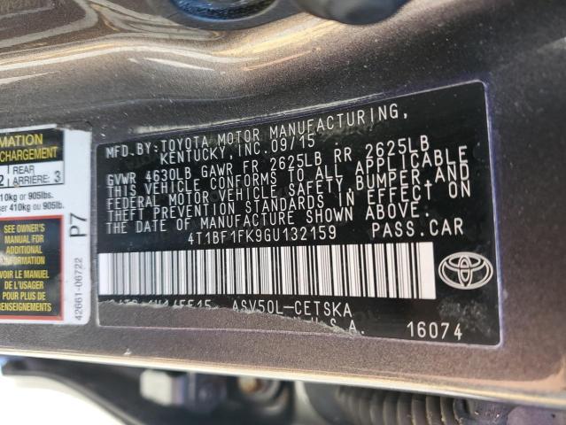 2016 TOYOTA CAMRY LE 4T1BF1FK9GU132159