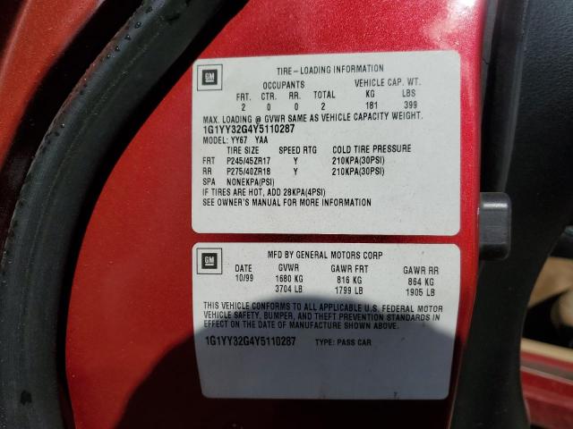 2000 CHEVROLET CORVETTE #3301900448