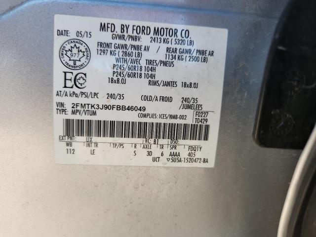 2015 FORD EDGE SEL 2FMTK3J90FBB46049