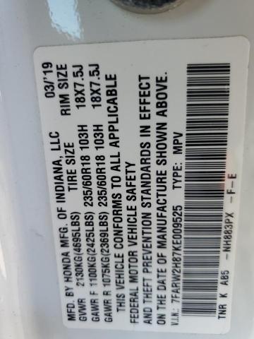 2019 HONDA CR-V EXL - 7FARW2H87KE009525