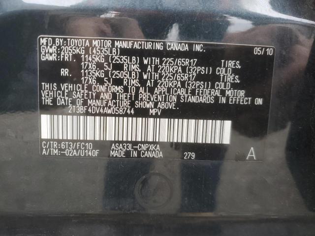 2010 TOYOTA RAV4 - 2T3BF4DV4AW058744