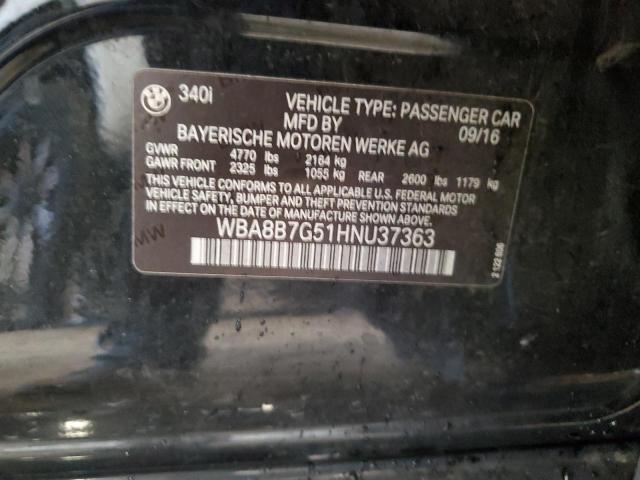 2017 BMW 340 XI WBA8B7G51HNU37363