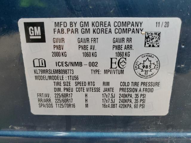 2021 CHEVROLET TRAILBLAZE - KL79MRSL6MB098773