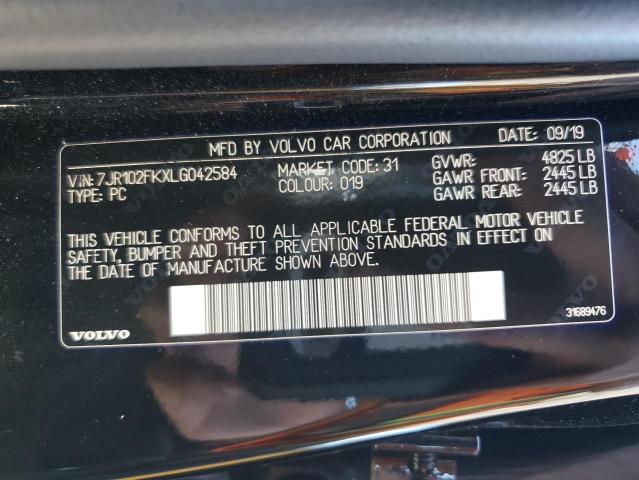 2020 VOLVO S60 T5 MOM 7JR102FKXLG042584