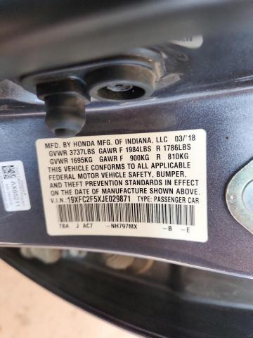 2018 HONDA CIVIC LX - 19XFC2F5XJE029871