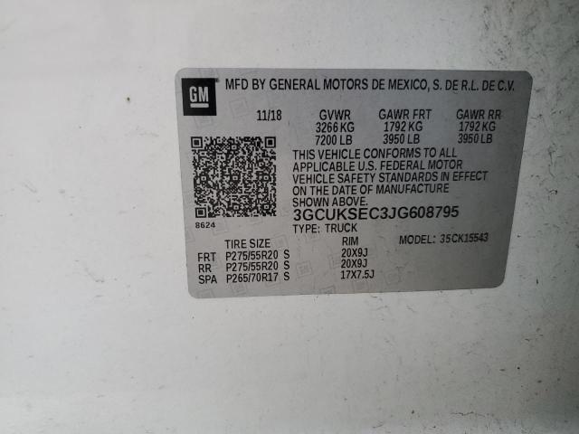 2018 CHEVROLET SILVERADO - 3GCUKSEC3JG608795