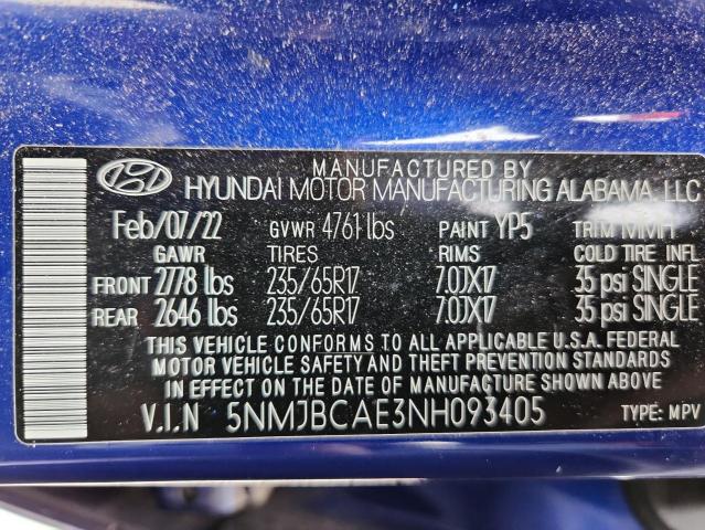 2022 HYUNDAI TUCSON SEL - 5NMJBCAE3NH093405