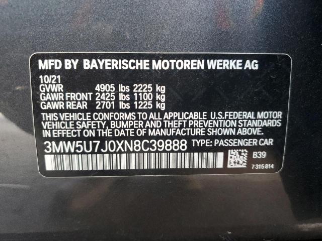 2022 BMW M340I 3MW5U7J0XN8C39888