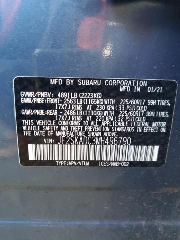 2021 SUBARU FORESTER - JF2SKADC3MH496790