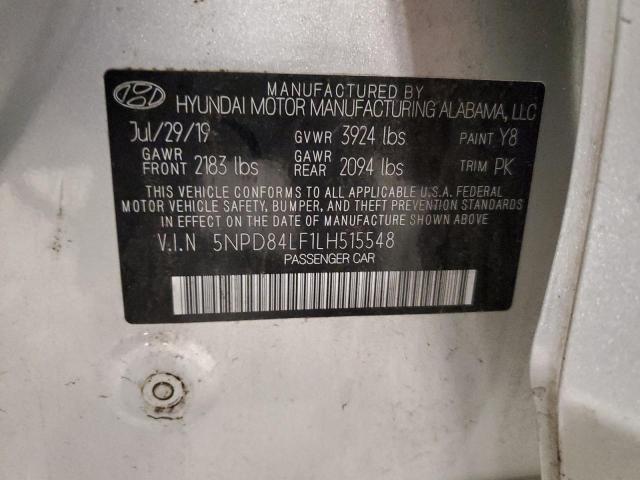 2020 HYUNDAI ELANTRA SEL 5NPD84LF1LH515548