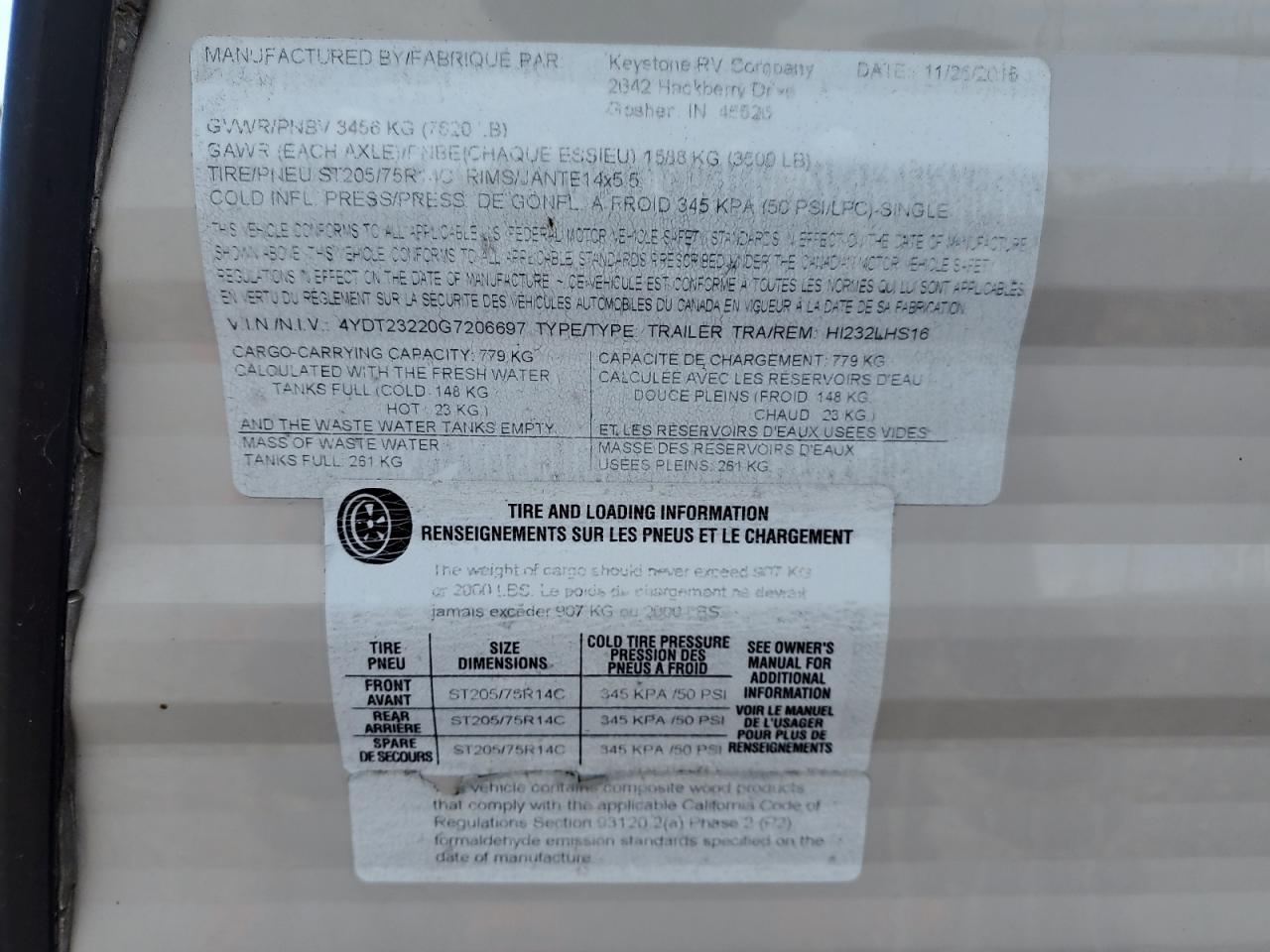 Lot #3268407778 2016 KEYSTONE KEYSTONE