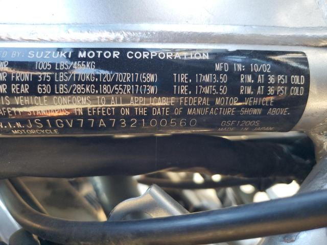 2003 SUZUKI GSF1200 BA JS1GV77A732100560