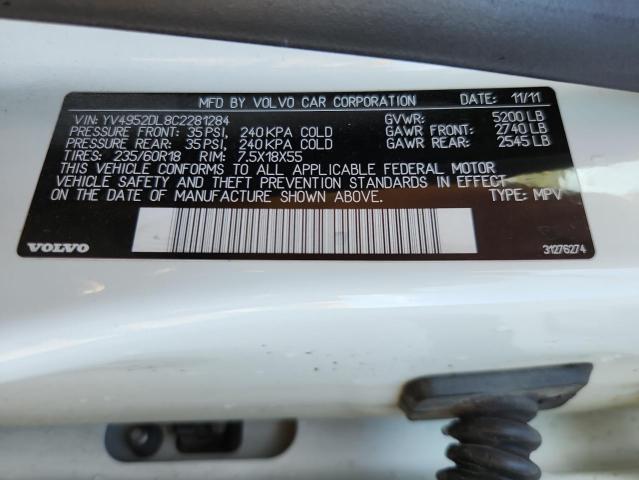 2012 VOLVO XC60 3.2 - YV4952DL8C2281284