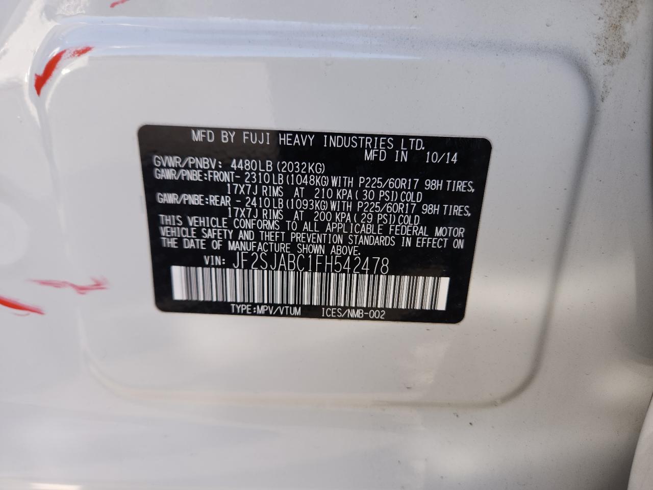 SUBARU FORESTER 2.5I