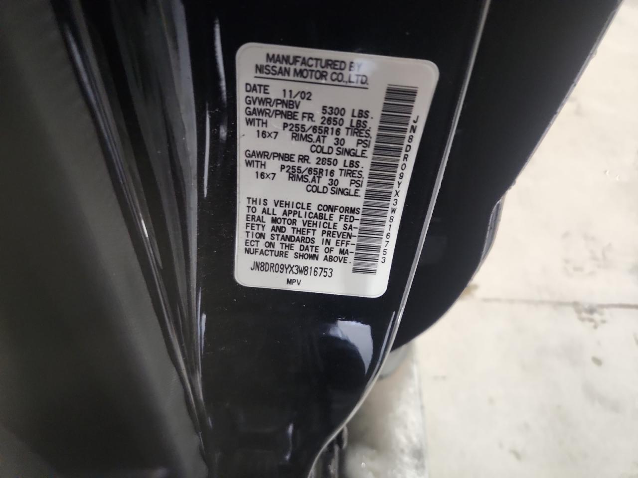 Lot #3276455659 2003 NISSAN PATHFINDER