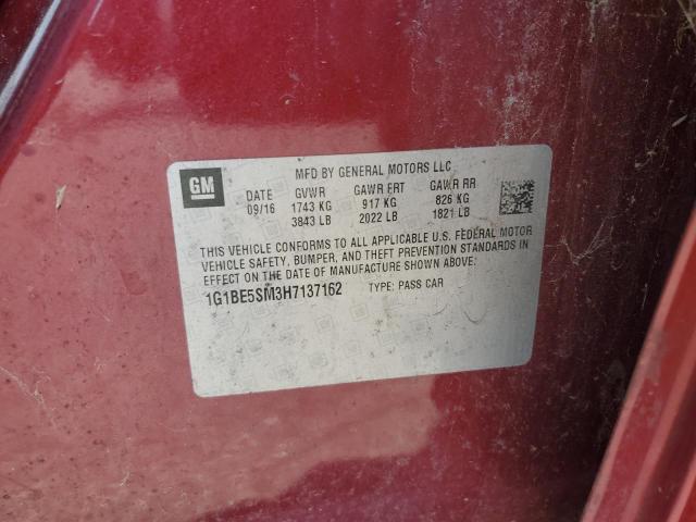 2017 CHEVROLET CRUZE LT 1G1BE5SM3H7137162