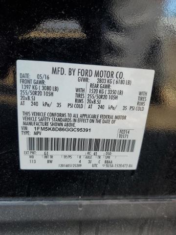 2016 FORD EXPLORER X 1FM5K8D86GGC95391