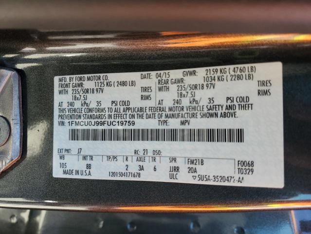 2015 FORD ESCAPE TIT - 1FMCU0J99FUC19759