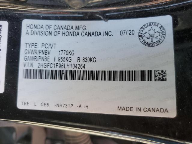 2020 HONDA CIVIC TOUR 2HGFC1F96LH104264